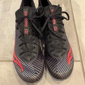 Saucony Women’s Black and Red Running Shoes Spikes Track